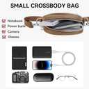 Small Crossbody bag for men shoulder bag mens purse satchel Pu leather messenger bag (Brown)
