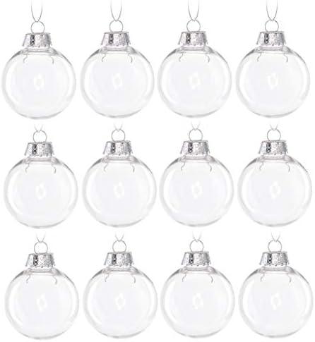Wenosda 5 PCS Clear Plastic Acrylic Fillable Ball Ornament Set, 2.36" DIY Christmas Balls for Holiday Ornaments, Christmas Tree Ornaments,Wedding,Party and Home Decor(60mm/2.36in 12pcs)