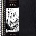 Artists Sketchbook Hardcover  200GSM Very Thick Paper  Large, Spiral Sketch Book for Drawing and Mixed Media  Sketch Pad, Art Book - 11.4 x16.5, 40 Sheets / 80 Pages