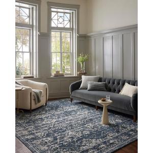 Loloi Magnolia Home by Joanna Gaines Gigi Collection GIG-02 Navy/Stone 2'-7" x 7'-6" Runner Rug