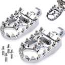 Goldfire Offroad Wide Motorcycle Fat Foot Pegs Pedals, 360 Roating Foot Pedals Footpegs Rests Suit for Harley Dyna Sportster Bobber (Chrome)