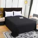 Flat Sheets 2 Pack - Hotel Quality Flat Bed Sheets - Brushed Microfiber - Ultra Soft & Breathable - Wrinkle-Free - Easy Care - Flat Sheets Only (Black, Full-2Pack)