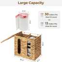 StorageWorks Garbage Bag Dispenser with Lid, Wall Mount Water Hyacinth Plastic Bag Holder for Kitchen, Cabinet, Countertop, 2 Slots