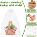 INTERWARM 24 Sets Mini Woven Picnic Baskets, Mini Flower Fruit Baskets with 40pcs Paper Tissue and 24Pcs Organza Gift Bags Tiny Chip Basket for Easter Weddings Party Favors Gift Decoration Crafts