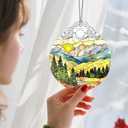 Christmas Ornaments: Stained Glass Ornament, Christmas Tree Ornament, Hanging Ornaments for Home Decor & Xmas Tree Decorations, Exquisite Holiday Decor, Gifts & Holiday Present - Mountain Range