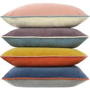 Btyrle Velvet Throw Pillow Covers 20x20 Inch Set of 4 Decorative Velour Pillowcases Double-Colored Cushion Covers for Sofa Couch, Warm-Edge
