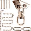 Premium Hammock Hanging Kit -1600lbs Capacity, 60" Chain & 360 Hooks, Permanent Color - Ideal for Ceilings, Chandeliers, Acrylic Bubble Chairs & Durable for Indoor/Outdoor Use (Brown)