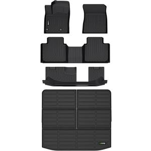 Floor Mats & Cargo Liner for Mitsubishi Outlander 2022-2024 2025 (Not Fit PHEV or Sport Models) Custom Fit Full Set, All Weather Car Accessories (Rear Trunk Mat +Floor Mats)