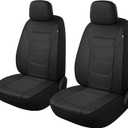 3D Air Mesh Car Seat Covers Front Sets Washable and Breathable Premium Cloth Automotive Vehicle Seat Covers for Cars Interior, Universal Fit for Most Cars, Sedan, Truck, SUV(Black)