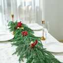 6 Ft Norfolk Pine Garland Realistic - Christmas Mantel Garlands, Faux Norfolk Pine Natural Touch Garland for Table Fireplace Stairs Christmas Decorations