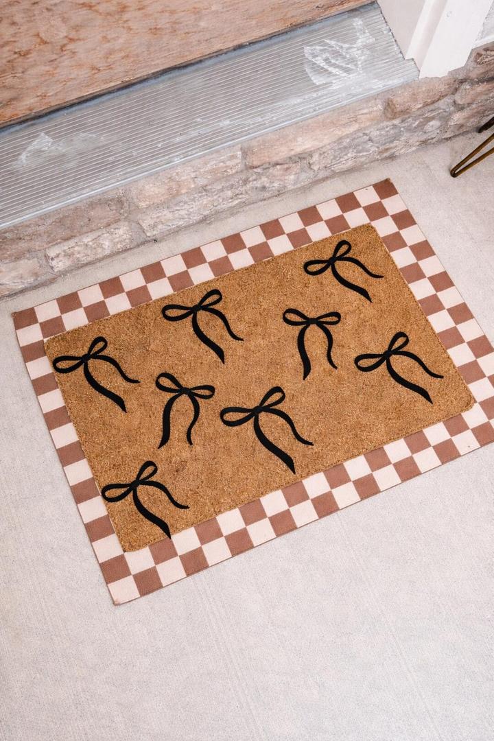 Coquette Bows Custom Door Mat | New Apartment Gift 28.5"x17", 35"x23"
