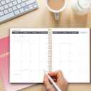 2 x Monthly Planner 2026-2027, 2026 Calendar 18 Months Planner, January 2026 - June 2027, 8.5" x 11", 2026 Academic Calendar Hard PVC Cover with Spiral Bound, Perfect for School & Office for Women & Men (Gradient Pink)