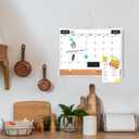Monthly Calendar Dry Erase Board for Wall, 17"x13" Double-Sided Magnetic Calendar White Board with Cork, Silver Aluminum Alloy Frame Hanging Small Whiteboard for Office, Home, School