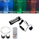 Carefree Fish Aquarium 24/7 Mode Timer Submersible LED Light Full Spectrum CRI 82~85 Tank Underwater Light & Nanometer Materials Air Stone 3Ft Tubing Waterproof Rating IP68 (No Included Air Pump) (4Inch)