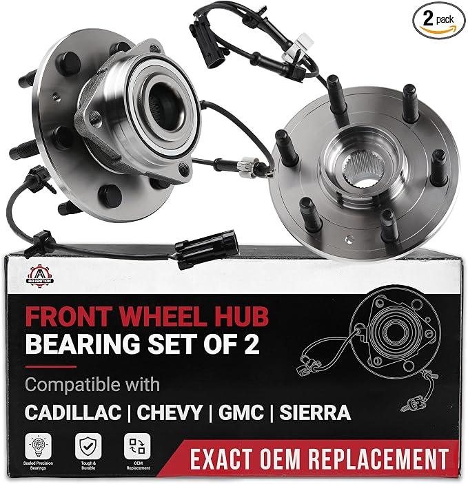 Front Wheel Bearing and Hub Assembly Set of 2 - Compatible with Cadillac, Chevrolet, GMC - Escalade, Escalade ESV, Escalade EXT, Avalanche 1500, Express 1500, Express 2500 - Replaces 515036, ‚Äé51503