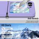 Compatible with Galaxy Z Flip 6 Case with Hinge Protection & 2 Screen Protector for Samsung Flip 6 Case with Flexible Hinge Protector, Slim Full Protective Phone Cover for Z Flip 6 5G (Violet)