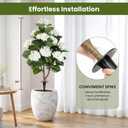 2 Pack 3FT Fake Hydrangea Trees for Outdoors with Ground Spikes, White Artificial Hydrangea Flowers Topiary Trees, Realistic Faux Outdoor Plants for Front Porch, Patio, Garden, Entryway Decor