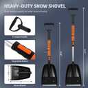 5-in-1 Extendable Snow Shovel and Ice Scraper for Car, 31"-40" Snow Brush with Squeegee, Pivoting Brush Head & Foam Grip for Windshield, Truck, SUV
