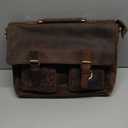 KomalC 16 Inch Leather briefcase Laptop Messenger Bags for Men and Women Best Office Satchel Bag