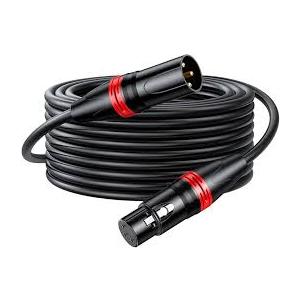 XLR Cables 100ft, Microphone Speaker Cables Male to Female, Gold-Plated 3-pins Balanced Mic Cable for Mixer - 1Pack