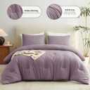 CozyLux Oversized King Comforter Set Dusty Purple, 3 Pieces 120x98 Solid Breathable Bedding Sets, Grayish Purple Luxury Soft Lightweight Bed Set with Down Alternative Comforter and 2 Pillowcases