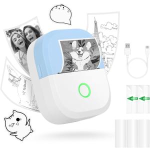 mafiti Mini Sticker Printer Portable Thermal Inkless Wireless Bluetooth Phone Printer with AI Drawing,for Study Notes Pictures Photos Scrapbook Journal Sticky Label