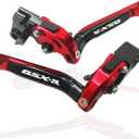 Motorcycle Adjustable Brake Clutch Levers for Suzuki GSXR600 1997-2003 GSXR750 1996-2003 GSXR1000 2001-2004 Red & Black