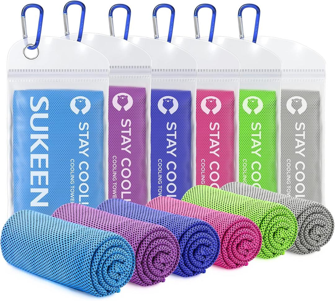 Sukeen Cooling Towel(40"x12") Sweat Towel Cold Towel for Neck&Head,Soft Breathable Chilly Towel for Yoga, Golf, Gym, Camping, Running, Workout & More Activities (Blue/Purple/Dark Blue/Pink/Green/Grey)