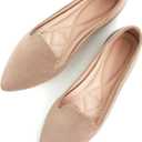 SAILING LU Women Pointed Toe Ballets Flats Faux Suede Comfortable Soft Ballet Walking Shoes Dressy Slip-on Ballerina Shoes (10.5, A285-khaki)