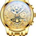 NEKTOM Watches for Men with Stainless Steel, Quartz Analog Watch with Date, Luxury Minimalist Dress Mens Watches, Chronograph Watch, 3ATM Waterproof, Black Wristwatch, Gifts for Men
