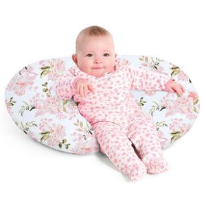 Nursing Pillow, Breast Feeding Pillows for Mom, Rose Floral Print Soft Cover with Breathable Filling, Infant Feeding Support Pillow for 0-12 Months, Multifunctional Support Cushion for Travel