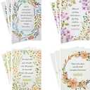 DaySpring Assorted Religious Sympathy Cards, Floral Wreaths (12 Cards with Envelopes)