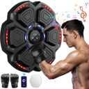 Music Boxing Machine, Smart Music Punching Machine for Adults Kids, Bluetooth Music Sync, Wall-Mounted Workout/Training Equipment with Boxing Gloves, Suitable for Home Gym Office Indoor Exercise