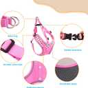 Dog Frenchie Harness with Leash Set, No Pull Adjustable Step in with Breathable Padded Vest Harness for Small Medium Large Dogs Training and Running (S Pink)