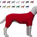 LoveLongLong Dog Jumpsuit with UV Protection and Quick-Dry Fabric for Spring Summer Pet Pajamas Red S