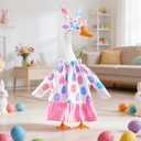 Easter Bunny Themed Cute Pattern Goose Outfit 23in High for Cement Plastic Outdoor Statue Garden Goose Costume