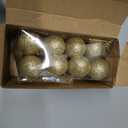 25 Pcs Mini Christmas Balls Ornaments Set 1.57 Inch Christmas Day Ball Topper Star Tree Hanging Ornaments for Party Decoration(Gold)