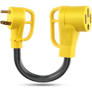 Power Adapter Cord NEMA TT-30P Male to 14-50R Female Plug Power Dogbone with Grip Handle Heavy Duty Electrical Adapter for RV Trailer Camper 30 Amp to 50 Amp 110V 3300W