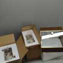 Glass Makeup Storage for Vanity and Bathroom Countertop  Large Cosmetic Display Case and Skincare Storage Solution (golden yellow)