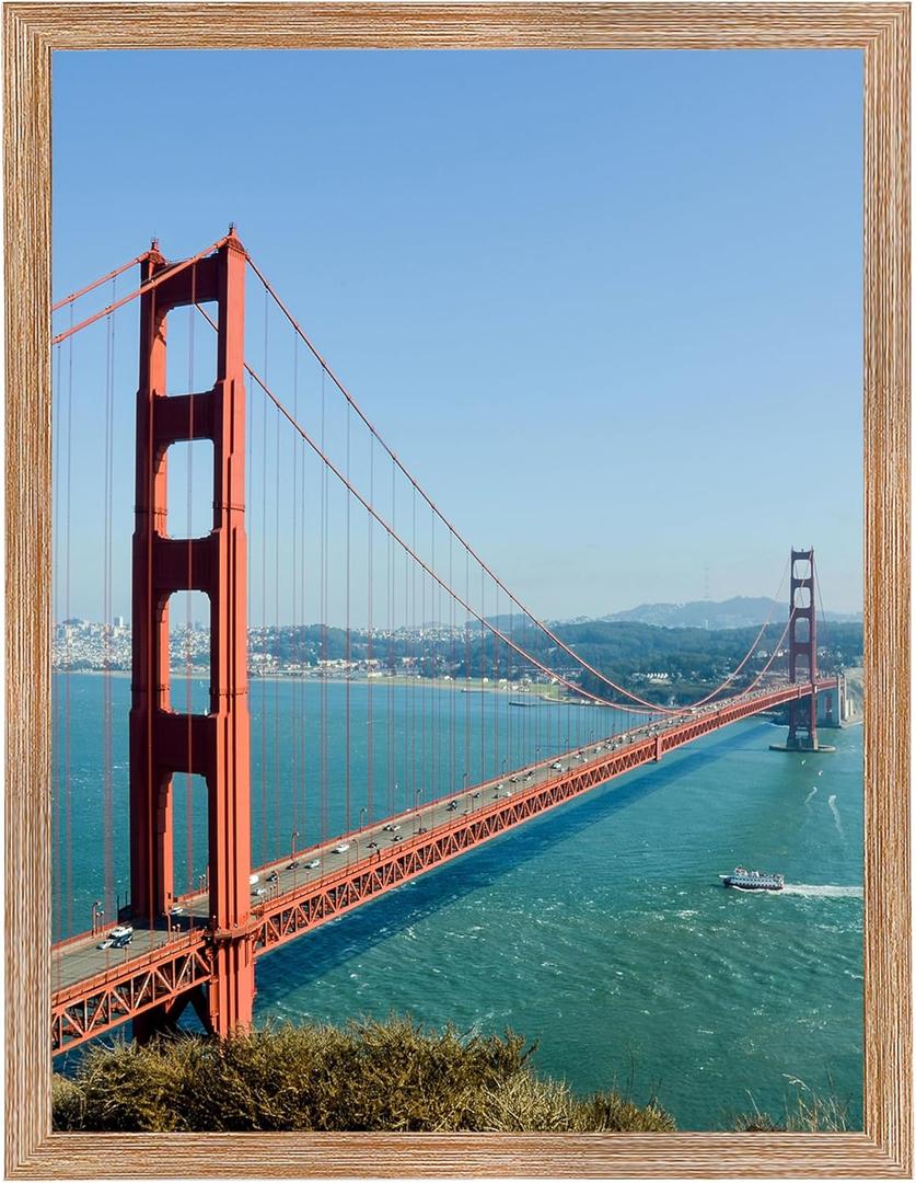 13x17 inch Picture Frame Rustic Brown for Wall Hanging, 13x17 Frame Wall Gallery Photo Frame with Shatter Resistant Plexiglas, Rustic Brown