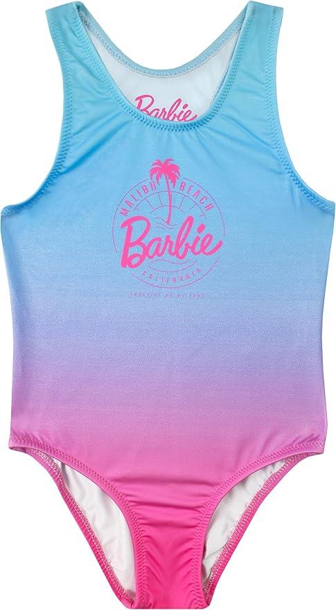 Barbie Swimming Costume | Girls Swimsuit One Piece | Size 6 | Official Merchandise