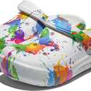 Tie-dye Women Clogs Lightweight Slip-on Garden Shoes Cheap Slippers/Sandals/Water Shoes (10, White L002)