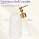 Natheeph 14OZ Ceramic Soap Dispenser Ceramic Soap Pump Dispenser Can Fill Liquid for Bathroom/Kitchen (White)