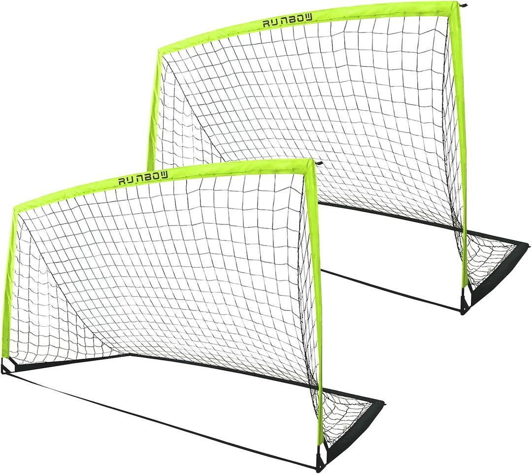 9x5 FT Kids Soccer Goal with Carry Bag, Portable Folding Soccer Net for Backyard Training, Indoor/Outdoor Use for Youth and Adults