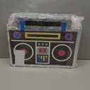 BLUE PANDA Boombox Pinata - 16.5 x 12.8 x 3 In, Silver & Neon - Pinata for Birthdays, 80, 90s Theme Party Decoration & Dance Supplies