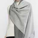 RIIQIICHY Pashmina Shawls and Wraps for Evening Dresses Scarfs for Women Fall Winter Travel Blanket Scarf Large Warm Scarves (Gray, L)