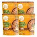 The Good Bean Heat and Eat Pouch - Indian Coconut Curry - (4 Pack) 10 oz Pouch - Simmered Chickpeas with Coconut Milk - Pre-Cooked Beans with Good Source of Plant Protein and Fiber Best by: 6/21/26
