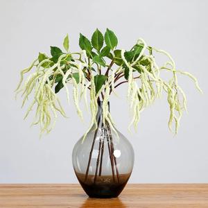 3Pcs Artificial Amaranthus Flower Fake Hanging Green for Wedding Bouquets Home Decor Arrangement Photo Props Party Decoration 37''(White)