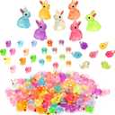 148 Pcs Luminous Mini Resin Animals Tiny Rabbits Ducks Dolphins Mushrooms Glow in The Dark Bulk Variety Pack for Garden Aquarium Dollhouse Fairy Garden Decor
