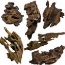 PINVNBY 6 PCS Natural Driftwood for Aquarium Decor 3.9" - 7.8" Large Driftwood for Reptile Tank Fish Aquarium Driftwood Branches Terrarium Decoration Assorted